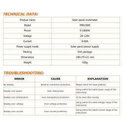 ELEJOY PMA1800 Voltage 20-120V Max Power 1800W Solar Panel Tester